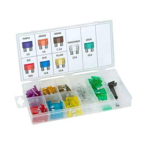 Autó Biztosíték Készlet - 97 db (3-30A) + Kiszedő