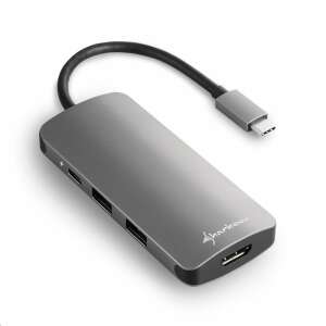 Sharkoon USB Hub - USB3.0 Type-C Multiport Adapter (Crni; 3x USB3.0; 1x HDMI; 1x Micro SD/MMC; Ulaz TypeC) 79185737 - Adapter