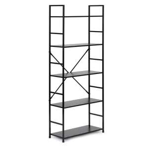 Intenso Fém Könyvespolc - 5 Polc - 144x59cm - Fekete