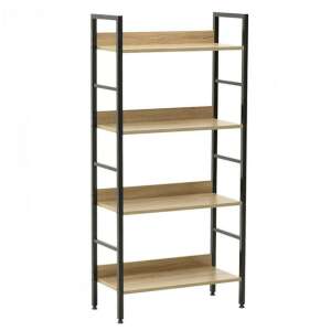 Intenso 4 Polcos Könyvespolc - Tölgyfa/Fekete - 60x126 cm