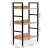 Intenso 3 polcos könyvespolc fekete fém váz és tölgy színű polcokkal, méretek
