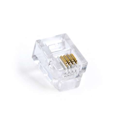 Gembird modularer Telefon-Stecker, transparent, RJ11, 6P4C