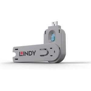 LINDY USB-Port-Blocker mit Schlüssel - Blau - Sonstiges Computerzubehör