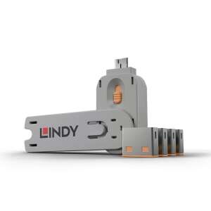 Lindy Blocator port USB cu cheie, portocaliu, 4 buc. - Alte accesorii pentru calculatoare