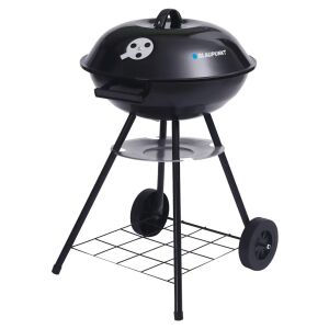 Blaupunkt GC401 Holzkohlegrill mit Deckel und Thermometer, Seitenansicht - Garten