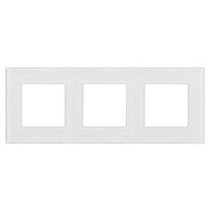 Maclean MCE731W 3-głowicowy biały szklany ramka do włącznika - Maclean