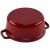 Unteransicht des roten Staub La Cocotte 24cm Gusseisentopfs
