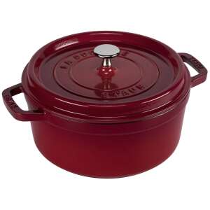 Staub La Cocotte 24cm kerek piros öntöttvas edény fedővel - Staub