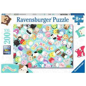 Ravensburger Squishmallows Mallow Days 200-teiliges Puzzle mit bunten Squishmallow-Charakteren auf blauem Hintergrund - Ravensburger Puzzle