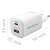 Încărcător de perete Qoltec Gan Ultra USB-A / USB-C, alb, 65W, dimensiuni