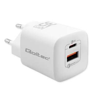 Qoltec GaN Ultra USB-C / USB-A Hálózati töltő - Fehér (35W) 100540530 - Qoltec