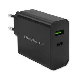 Qoltec 52378 Super Quick 45W Ładowarka sieciowa USB-C i USB-A, Czarna - Qoltec
