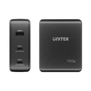 Unitek P1115A 140W USB-C és USB-A hálózati töltő, fekete - Unitek