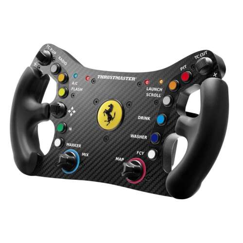 Thrustmaster Ferrari 488 GT3 Lenkrad-Add-on, schwarzes Carbon-Design, mehrere Tasten und Bedienelemente