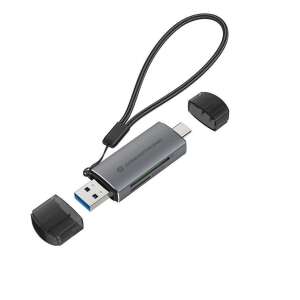 CONCEPTRONIC Czytnik kart USB-C/USB-A -> Micro SD/TF czarny 107394408 - Czytnik kart