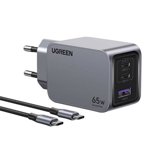 Ładowarka Ugreen Nexode Pro 65W USB-C z 3 portami i kablem USB-C