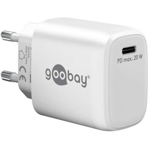 Goobay 65406 USB-C GaN hálózati töltő, fehér, 20W