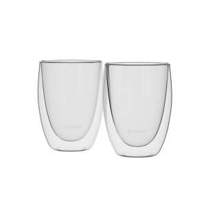 2 db Zokura duplafalú pohár készlet, 250 ml hőálló boroszilikát üvegből, ideális kávéhoz, teához és koktélokhoz - Pohár
