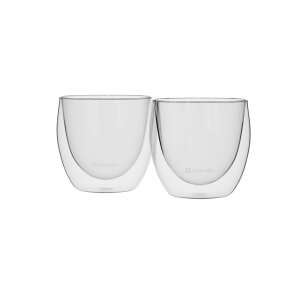 2 db Zokura duplafalú üvegpohár készlet, 80 ml űrtartalommal, ideális eszpresszóhoz vagy kis koktélokhoz - Pohár