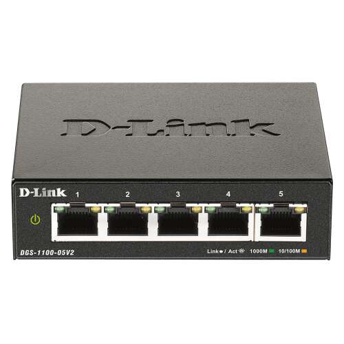 D-Link DGS-1100-05V2 5-portový Gigabit Ethernet Switch