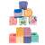 Smily Play Puha szenzoros kockák 12 darabos készlet, 12 kockából álló készlet állati motívummal, számokkal és formákkal, 3/4 nézet