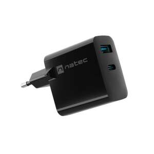 Natec Ribera 65W ładowarka sieciowa USB-A / USB-C, czarna - Natec