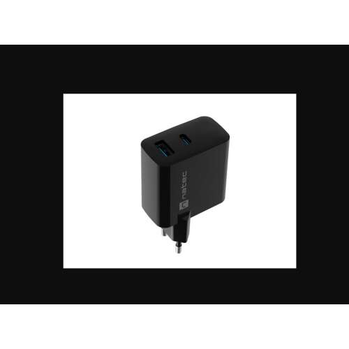 Natec Ribera GaN 45W USB-A / USB-C Netzteil, schwarz