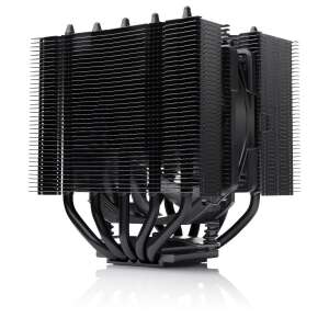 Noctua NH-D12L chromax.black răcitor CPU, radiator negru cu ventilator, vedere din unghi - Noctua Ventilator de PC