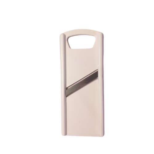 White cucumber slicer with stainless steel blade