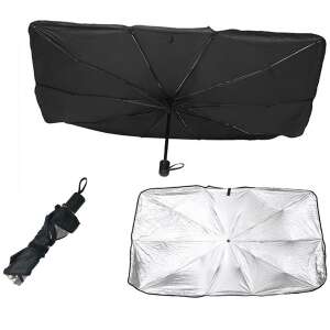 Brella Shield car windshield sunshade, black, foldable, umbrella design, UV protection, keeps car cool - Windshield Cover