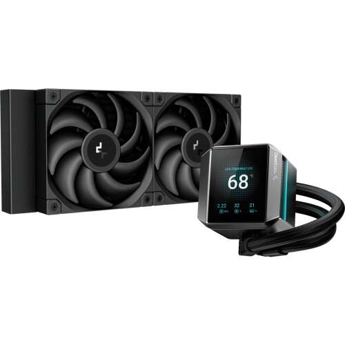 Chladenie procesora DeepCool MYSTIQUE 240 s LCD displejom, čierne