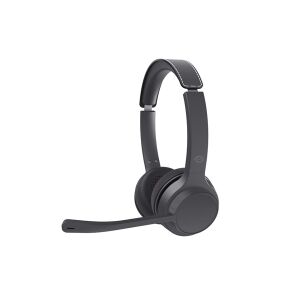 Conceptronic POLONA04B black wireless headset with microphone, angled view - Conceptronic Headphone