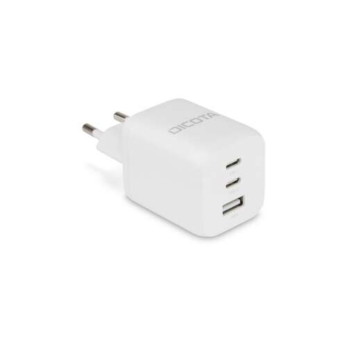 Dicota 65W ładowarka sieciowa GaN z 2 portami USB-C i 1 portem USB-A, biała