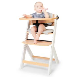 Kinderkraft Etetőszék Enock párnázással White wooden, Premium