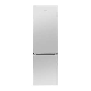 Bomann KG 184.1 refrigerator with freezer, stainless steel, front view - Bomann