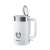 Steba WK 10 electric kettle, white, 1.7 liter capacity, with temperature control, double-walled, stainless steel interior, dry boil protection, lid open