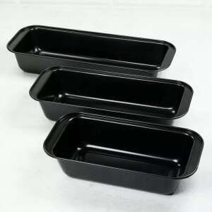 Set de 3 forme de pâine Kinghoff Kh-4198, forme de copt negre pentru pâine, prăjituri și deserturi - Forme de coacere