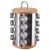 Set 16 borcane pentru condimente cu suport rotativ Klausberg KB 7553, bambus si otel, Inox/maro 100653199