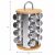 Set 16 borcane pentru condimente cu suport rotativ Klausberg KB 7553, bambus si otel, Inox/maro 100653199