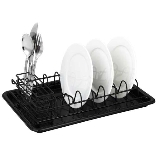 Scurgator de vase cu suport tacamuri Kinghoff KH 1478, 38 x 24.5 x 9.5 cm, Negru 100653216