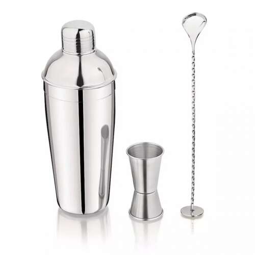 Kinghoff Kh-1705 Bartending-Set, Edelstahl-Cocktail-Shaker, Jigger und Barlöffel