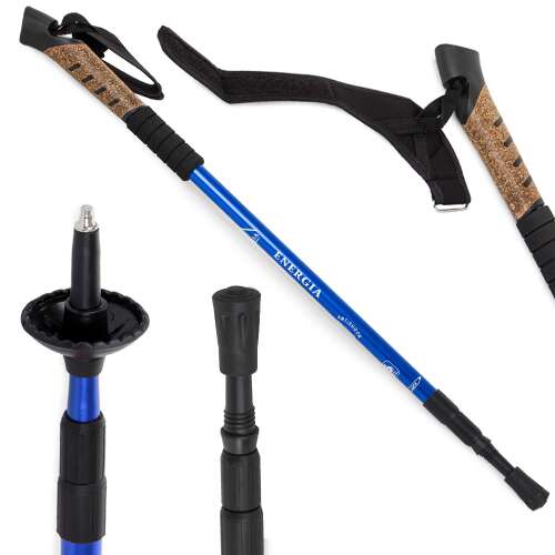 Energia Nordic Walking botok parafa nyéllel, kék, 2 db-os szett - Sétabot