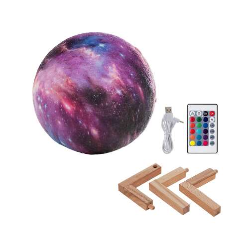 3D RGB Księżycowa Lampa Nocna z Pilotażem, 20 Trybów Światła, 15 cm Średnicy Kula