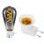 E27 light bulb adapter with plug, white, 230V