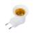 White E27 light bulb adapter with switch and plug, 230V