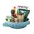 Rotating corner shelf with spices and coffee, blue, for kitchen