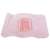 Pink shower mat with foot massage bumps and a scrubbing area, non-slip, for bathroom safety and foot care