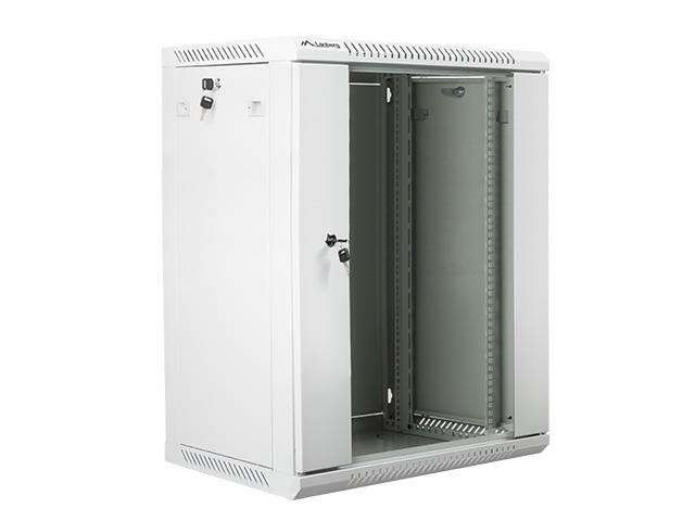 Lanberg 19'' 15U 600x450mm szürke (üvegajtó) fali rack...