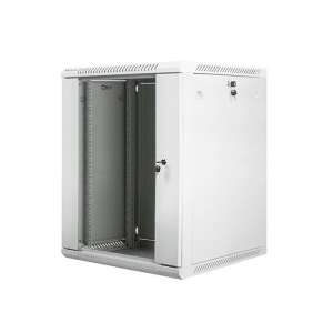 Lanberg 19'' 15U 600x600mm wall mount rack cabinet with glass door, white - Computers and Accessory