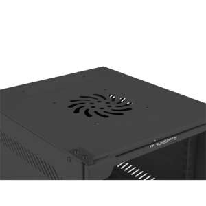 Lanberg WF10-2309-10B 9U IP20 280x310mm Wall Mountable Black Rack Cabinet, top view with ventilation - Rack Cabinet